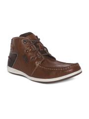 Lee Cooper Men Tan Leather Sneakers