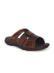 Lee Cooper Men Tan Leather Comfort Sandals