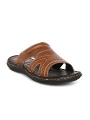 Lee Cooper Men Tan Leather Comfort Sandals