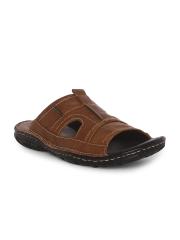 Lee Cooper Men Tan Leather Comfort Sandals