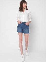 Vero Moda Women Blue Denim Shorts