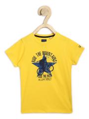 Allen Solly Junior Boys Yellow Printed T-shirt