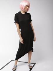 Encrypt Women Black Solid A-Line Dress