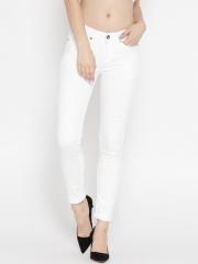 Harvard Women White Skinny Fit Mid-Rise Clean Look Stretchable Jeans