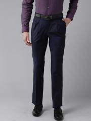 Blackberrys Men Navy Blue Solid Formal Trousers