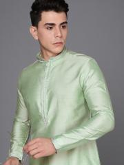 Manyavar Men Green Solid Kurta with Pyjamas