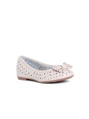 Kittens Girls Beige Cut-Out Ballerinas