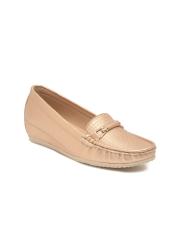 Flat n Heels Women Rose Gold Loafers