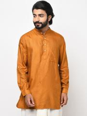 Fabindia Men Mustard Yellow Solid Kurta