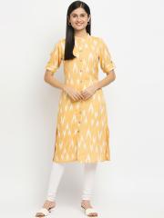 Ethnicity Mustard Yellow Printed Kurta