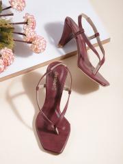 DressBerry Women Maroon Solid Slim Heels