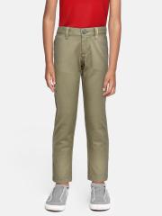 Indian Terrain Boys Green Chinos Trousers