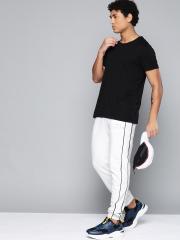 HRX By Hrithik Roshan Lifestyle Men Optic White Bio-Wash Solid Sustainable Track Pants