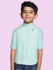 Allen Solly Junior Boys Sea Green Casual Shirt