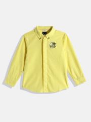 Allen Solly Junior Boys Yellow Casual Shirt