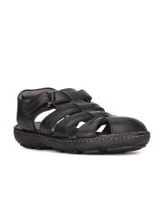 Hush Puppies Men Black Leather Fisherman Sandals