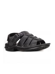 Hush Puppies Men Black Leather Fisherman Sandals