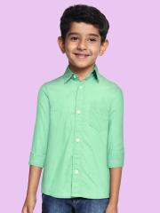 Indian Terrain Boys Green Casual Shirt