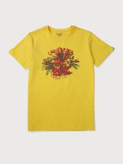 Gini and Jony Boys Yellow Printed T-shirt