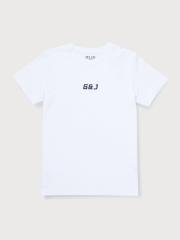 Gini and Jony Boys White Printed T-shirt