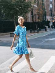 Vero Moda Women Blue Floral Dress