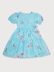 Gini and Jony Girls Blue Floral Dress