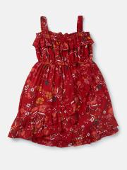 Gini and Jony Girls Red Floral Dress