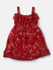 Gini and Jony Girls Red Floral Dress