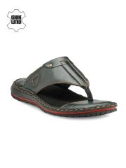 Teakwood Leathers Men Black Leather Sandals