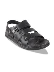 DAVINCHI Men Black Comfort Sandals