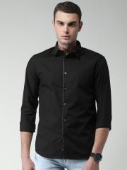 Celio Men Black Slim Fit Solid Casual Shirt