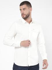 Wrangler Men White Classic Casual Shirt