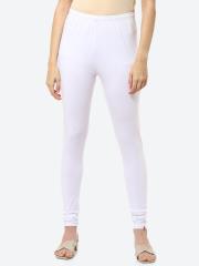 Biba Women White Solid Churidar