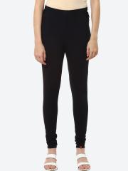 Biba Women Black Solid Churidar Length Leggings