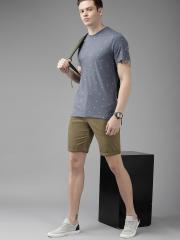 Roadster Men Olive Green Solid Shorts