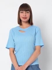 Vero Moda Women Blue Striped T-shirt