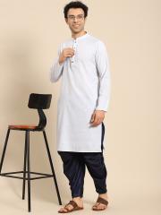 Amodh by Kisah Men Blue Striped Kurta with Patiala