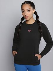 HRX by Hrithik Roshan Girls Black Solid Sweatshirt