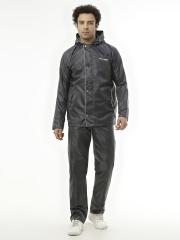 Zeel Men Grey Solid Reversible Raincoat & Rain Trousers