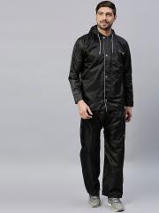 Zeel Men Black Reversible Raincoat & Rain Trousers