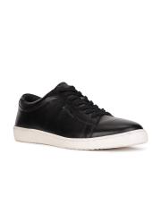 Hush Puppies Men Black Leather Sneakers