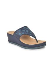 Liberty Women Navy Blue & Khaki Wedges