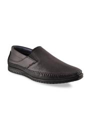 Buckaroo Men Black Perforations Leather Loafers