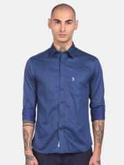 U S Polo Assn Men Blue Casual Shirt