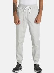 Puma Men Grey Solid Cotton Joggers