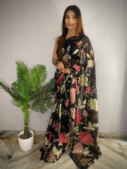 Sangria Women Black Sarees