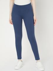 Vero Moda Women Blue Solid Leggings