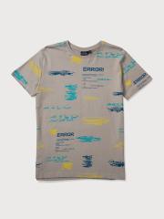 Gini and Jony Boys Grey Printed T-shirt