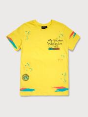 Gini and Jony Boys Yellow Printed T-shirt