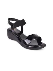 XE Looks Women Black Wedge Sandals